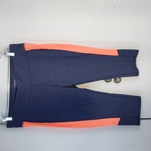 Tek Gear- Womens Coral and Blue Workout Capri Pants Athletic GYM Yoga Sz.1X